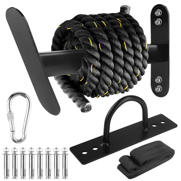 NELOMO Battle Rope Hanger Anchor Strap Kit Battle Rope Storage Rack Battle Rope Fastening Hook Wall Mount Exercise Rope Organiser Home Gym or Commercial Gym NELOMO