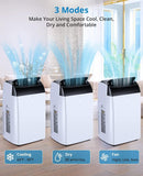 14000 BTU Portable Air Conditioner - 3-in-1 Cooling Unit with Fan & Dehumidifier, Ultra-Quiet Room AC with Remote Control & 24H Timer, Cools 750 Sq.Ft for Home/Office/Dorm (Black Top)