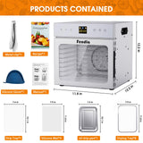 Dehydrators for Jerky, 8 Stainless Steel Trays, 600W Fruit Dehydrator, 24H Timer and 190°F Temperature Control, Overheat Protection, Food Dryer for Jerky, Herbs, Fruit, Dog Treats