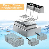 Electric Deep Fryer 22.6L/24QT Stainless Steel Large Capacity Commercial Fryer with Basket, 3400W 110V Countertop Deep Fryer for Home Kitchen and Restaurant Use withTemperature Control