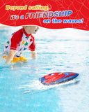 Fullware Spider Hero RC Boat, 2.4GHz Remote Control Boat with LED Lights for Kids, Pool Toy with 2 Rechargeable Batteries, Spray Function, and Low Battery Alarm for Boys & Girls