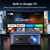 Boldever 3000 ANSI Google TV Smart 4K Projector with 20W Speakers Blue
