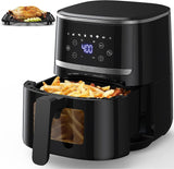 Adoolla Air Fryer Oven 5 Qt Large Oil Free Touch Screen 1500W Mini Oven Combo with 7 Accessories, One-Touch Digital Controls, Nonstick Silicone Liner