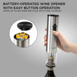 Ivation 9-Piece Wine Set | Electric Opener, Air Pump, Pourer with Aerator, Wine and Champagne Stoppers, Foil Cutter, and Stand.