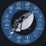 MassaMAX 4D Full Body Massage Chair for Daily Comfort Upgrade-Yoga Stretch, AI Voice Control, 55" SL Track, Zero Gravity, Extendable Footrest, 15 Modes, Foot Rollers, Waist & Calves Heating with Cover