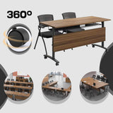 6 Pack Conference Room Table,Mobile Conference Table on Wheels