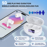 Wireless Earbuds, Bluetooth 5.4 Headphones HIFI Stereo/Crystal clear, White