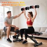 XDDIAS Adjustable Dumbbell Set of 2, 25/55/80LB Dumbbell Set-Fast Adjust Weights Set, 5/10/16 in 1 Free Weights Dumbbells Set with Anti-Slip Metal Handle, Compact Size (80LB-Pair-16 Gears)