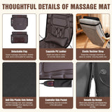 Full Body Massage Mat with Heat, Detachable Shiatsu Neck and Foot Massager, Vibration Massage Mat for Back Pain Relief, 9 Modes 3 Timers, Inflatable Lumbar Pillow, Home Office Gift for Mom Women