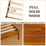 Bme Selina King Bedframe with Headboard, US Patent, Acacia Wood, Caramel
