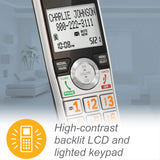 Expandable Corded/Cordless Phone with Smart Call Blocker, Silver/Black with 3 Handsets AT&T