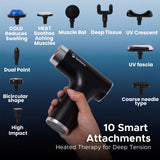 Setkenz Massage Gun with Heat and Cold Head – Deep Tissue Muscle Massager for Pain Relief – 10 Heads – Quiet, Portable, Hot & Cold Therapy – Full Body Recovery for Athletes & Professionals