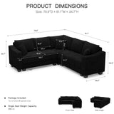Belffin Convertible Sectional Couch with Chaise Corner Sectional Sofa L Shaped