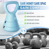 EAST MOUNT 15LB Adjustable Kettlebell Set – 3-in-1 (5/9/15 LB), Compact Adjustable Weights, Wide Triangle Handle and Wrist-Friendly Design, Blue