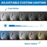 Mount-It! LED Desk Lamp with Wireless Charger and USB-C Charging Port, Dimmable Desk Lamp with 25 Brightness and Color Modes, for Home or Office, Adjustable Arm, Silver/White