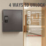 WeHere 120 Key Lock Box Wall Mount,Smart Key Cabinet with Keypad for Office