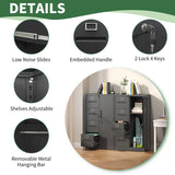 File Cabinet 4 Drawer, Vertical File Cabinet with Lock and 1 Door