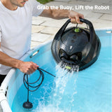 Pooloob PF1 Cordless Pool Vacuum Cleaner Robot: 150 Min Runtime, Triple Layer Filtration, Floor Only Cleaning for Above/In Ground Pools up to 1345 Sq.Ft, Includes Floating Buoy with 8Ft Tether