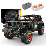 RC Off-Road SUV Wrangler Black Warrior Building Kits, 1/8 Scale Pickup Truck Car with Remote Control Lights, Challenge Building Blocks Gift for Technical Enthusiasts Adults & Teens Age 14+ (2272PCS)