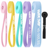 WIKDAY Resistance Bands for Working Out, Pull Up Assistance Bands, Exercise Bands, Long Loop Thick Heavy Workout Bands Set with Door Anchor for Body Stretching, Training for Women