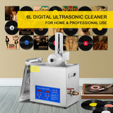 VEVOR Sonic Cleaner, 6L Ultrasonic Vinyl Cleaner 7-12 Inch, 8 Records Ultrasonic Vinyl Cleaning Machine, 180W Ultrasonic Records Cleaner with Drying Rack for Home Store