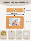 Tooth Fairy Tooth Holder, Handcrafted Natural Wood Storage Box with Fairy Gold Coin, Ideal for Baby Teeth Umbilical Cord Lanugo, Odorless Non-toxic Keepsake Organizer for Lost Teeth (Middle)