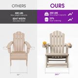 PURPLE LEAF HDPE Adirondack Chairs Set of 2 with Cup Holders, Champagne