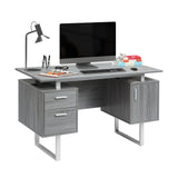 Techni Mobili Office Desk with Storage Drawers and Cabinet 51.25” W - Modern Office Desk with Large Floating Desktop Surface