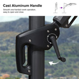 PURPLE LEAF Patio Umbrella Left-right Tilt 10FT with LED Lights Light Grey