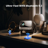 4K Projector with Wifi and Bluetooth, 1500 ANSI Official Licensed Google TV Smart Projector, Outdoor Movie Projector Compatible with NETFLIX/YouTube, 1000+ Apps Supported, AI Auto Focus Proyector