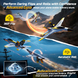 DEERC F18 4 Channel RC Plane for Adults Remote Control Airplane Fighter Jet,2.4GHz 6-axis Gyro Stabilizer RTF Hobby Glider Aircraft Plane with 2 Batteries Easy to Fly for Adults Boys