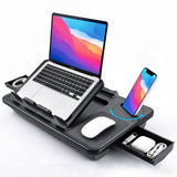 Yotnufy Adjustable Lap Desk with Cushion Stroage Rotatable Phone Stand