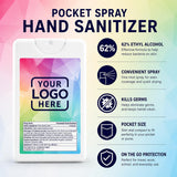 CUSTOM Hand Sanitizer Spray, 0.61 fl oz, 70% Alcohol, Unscented (White-15)