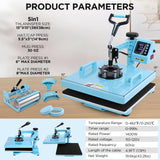 Heat Press, 15x15 Shirt Press Machine with 30 OZ Tumbler Attachment, 5 in 1 Sublimation Shirt Printing AKEYDIY