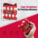 FitBeast Grip Strength Trainer, Hand Gripper Strengthener Kit - 6 Pack with Adjustable Resistance Forearm Strengthener, Forearm Exerciser and Massage Balls for Hand Therapy, Grip Training (Red)