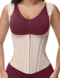 SHAPSHE Waist Trainer for Women, Tummy Control Sports Girdle, Workout Body Shaper with Adjustable Shoulder Strap Tan XL