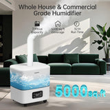 YOKEKON 30L/7.93Gal Humidifier Large Room,5000 sq.ft Commercial Whole House Humidifier, Top-Fill Humidifiers for home with Extension Tube, Ideal for Plants, Office, Warehouse & Greenhouse