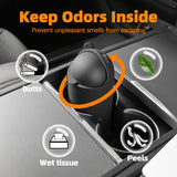 LoopTime Leakproof Car Trash Can,Mini Car Trash Bin for SUV and Truck,Small Cars Garbage Can,Waterproof Automotive TrashCan for Vehicle,Home,Office,Multipurpose,Easy to Clean (Black Silicone)