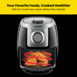 CHEFMAN Small, Compact Air Fryer Healthy Cooking, 2 Qt, Nonstick, User Friendly and Adjustable Temperature Control Chefman