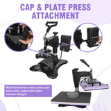 Heat Press Machine 12x15 Inch, 360° Swing Away 5 in 1 Heat Transfer Machine