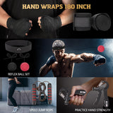 xffzroom Punching Bag for Adults, 4ft PU Leather 6 in 1 Heavy Boxing Bag Set, Punching Bag with 12oz Boxing Gloves, Hand Wraps, Hanging Bag for MMA Karate Kickboxing Muay Thai Boxing Home - Unfilled xffzroom