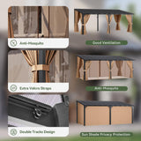 Aoxun 20'x10' Lean to Gazebo, Pergola with Mosquito Net and Curtains, Brown