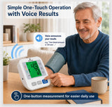 FDA-Cleared Blood Pressure Monitor, Upper Arm, Wide Cuff, Large Display