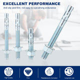 Metalsuberg 1/2"x3" Wedge Anchors by Zinced of Heavy-Duty Fastener for Cement and Concrete (25pcs Pack)