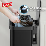 Series 2 with Clorox Protection - Large Black Kitchen Garbage Bin with Soft Close Lid