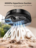 Robot Vacuum and Mop, Upgraded Bagless Robot Vacuum Cleaner with Self-Emptying, 6000Pa Robotic Vacuum with LiDAR Navigation, Smart Mapping, Schedule, App/Alexa Control for Carpet/Pet Hair, Q20 Ultra