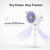 RILIZER UV Toothbrush Sanitizer Holder with Fan Drying, Wall Mounted UV Light Toothbrush Sterilizer, USB Rechargeable, Universal Fit for Electric & Manual Toothbrushes