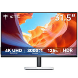 KTC 32 Inch 4K UHD Monitor, 3840 x 2160 Computer Monitor 60Hz, 3000:1 Contrast, HDR, 125% sRGB, HDMI Dispaly Port, Tilt Height Swivel Adjustable Stand, Low Blue Light, Vesa Wall Mount, White, H32U6
