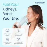 Hydrohealth Hydrogen Water Bottle for Kidney Health – 1600PPB Hydro Health Rechargeable Bottle with SPE/PEM Tech – Water Hydrogen for Daily Use | Turbocharge Energy, Strength & Metabolism