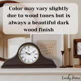 Mantel Clock Battery Operated - Wooden Mantle Clock - 15x7.5 - Silent, Made of Real Wood & Easy to Read - for Living Room Decor Above Fireplace Mantel, Office, Shelf, Table & Home Décor Gift